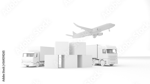 3d cargo transport concept global world air