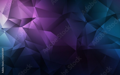 Dark Pink, Blue vector abstract mosaic backdrop. Shining polygonal illustration, which consist of triangles. A completely new design for your leaflet.