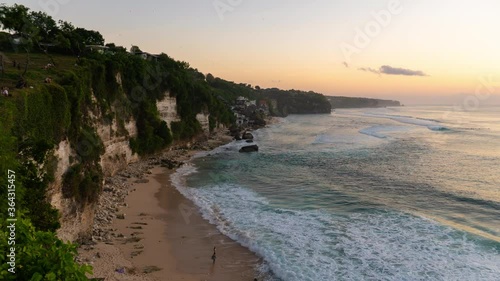 Cemongkak Beautiful Bingin Dreamland Beach Hill Pecatu Sunset Bali Indonesia Indonesian Time Lapse photo