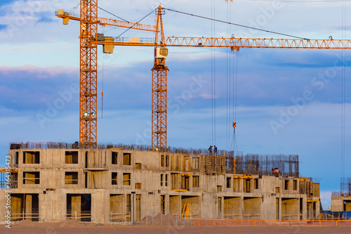 Construction site against t...