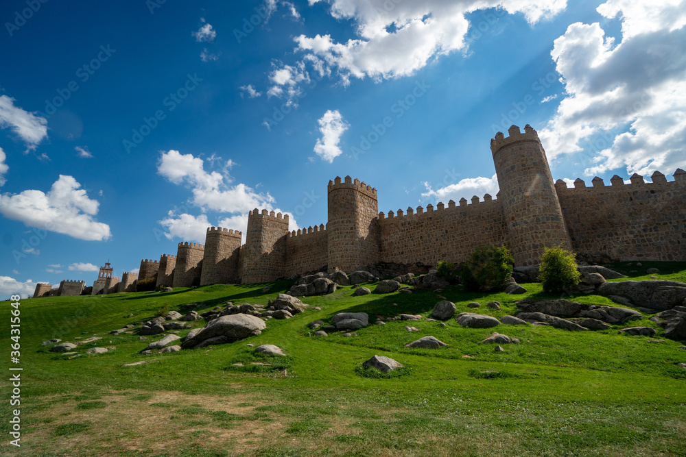 Avila, Castile and Leon, Spain. Medieval Avila Castle from inside.
