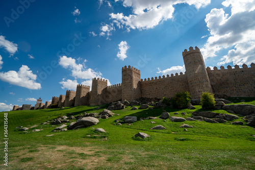 Obraz na płótnie Avila, Castile and Leon, Spain. Medieval Avila Castle from inside. w salonie