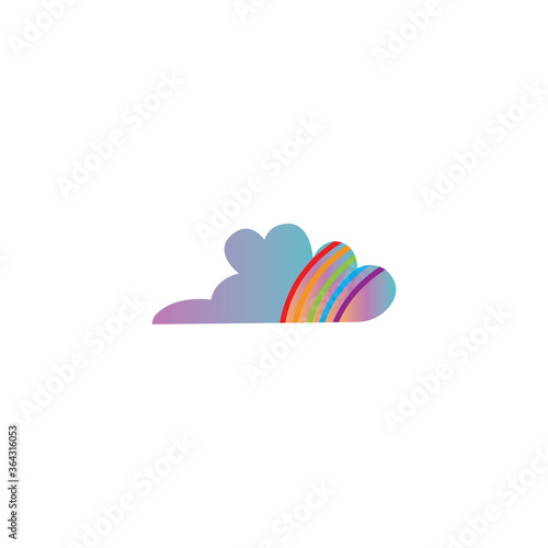 cloud logo illustration of a colorful rainbow design vector