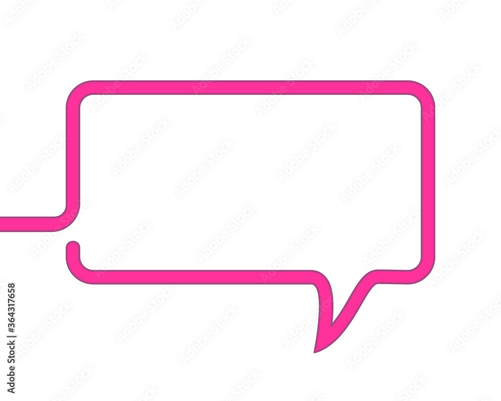 Rectangular speech bubble made of one continuous line, Vector illustration Rectangular speech bubble made of one continuous line, Vector illustration
