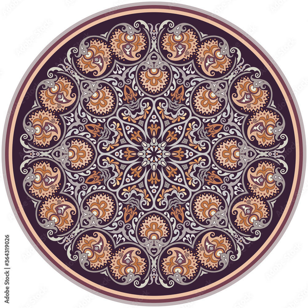 Vector ethnic abstract flower illustration Vector ethnic abstract flower illustration