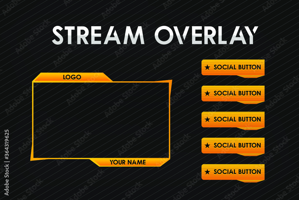 Gaming Stream Overlay, Panels, Vector Illustration Background Stock ...