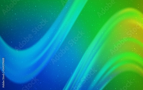 Light Blue, Green vector background with astronomical stars. Shining illustration with sky stars on abstract template. Smart design for your business advert.