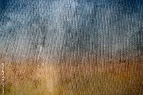 abstract field background on canvas texture with gradient blue and earth colors