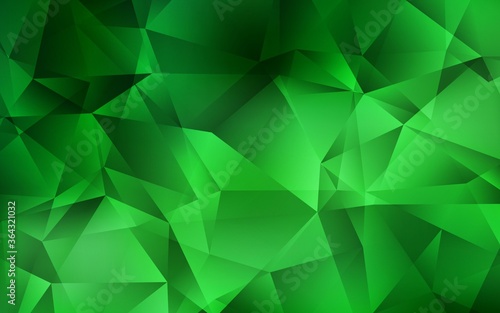 Light Green vector triangle mosaic texture. Glitter abstract illustration with an elegant triangles. Brand new design for your business.