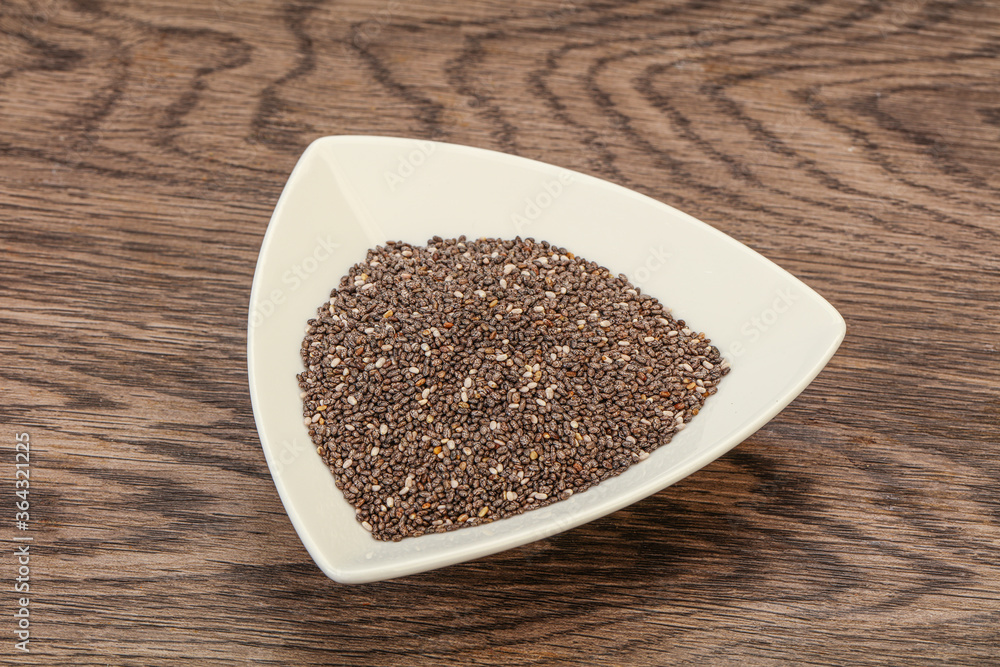 Seasoning chia seeds in the bowl Seasoning chia seeds in the bowl