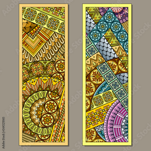 Set of abstract decorative ethnic bookmarks