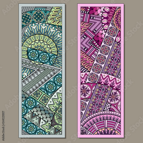 Set of abstract decorative ethnic bookmarks