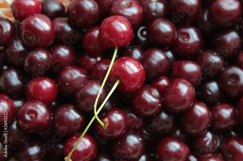 Ripe red cherries, use for background.