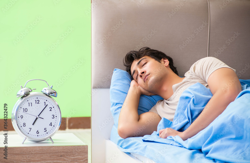 Man having trouble with his sleep Man having trouble with his sleep