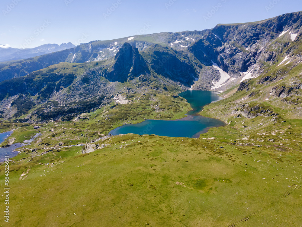 Aerial view of The Seven Rila Lakes, Bulgaria