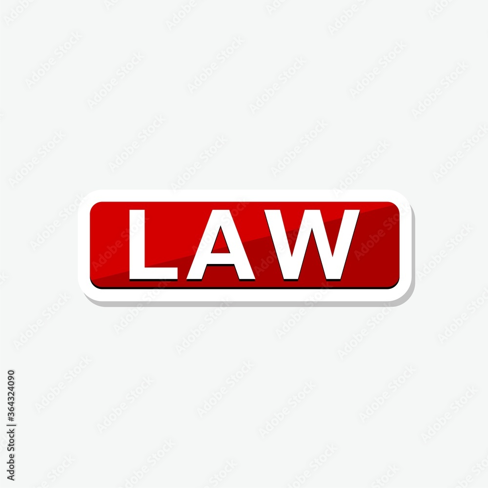 Law sticker icon isolated on gray background Law sticker icon isolated on gray background