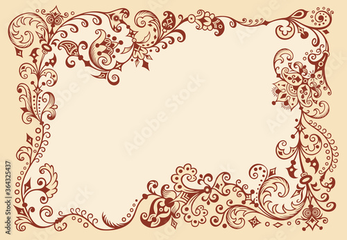 Vector abstract ornamental nature vintage border