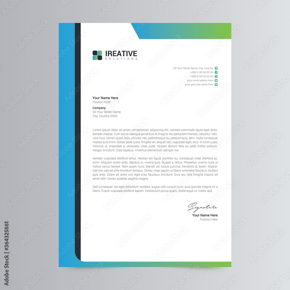 Clean And Corporate Letterhead Template Design
Clean And Corporate Letterhead Template Design
