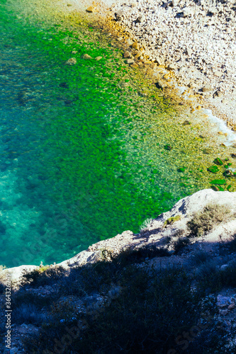 A beatiful day in Jebha beach with rocks