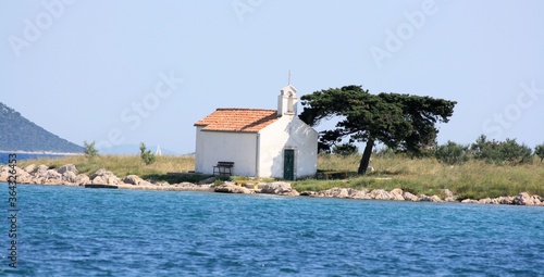 small island with a chapel near the Primosten, Croatia © Susy