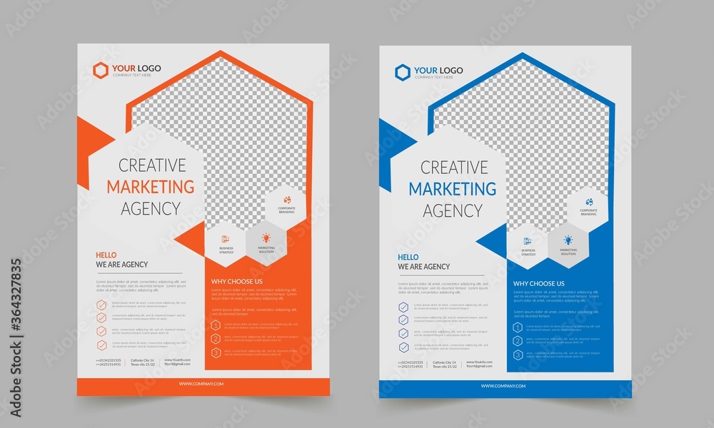 creative Business Flyer Corporate Flyer Template Geometric shape Flyer Circle Abstract Colorful concepts