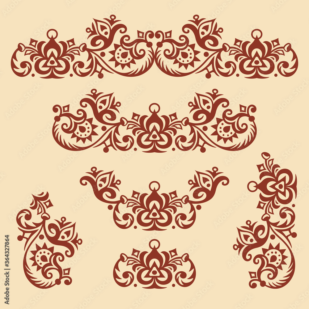 Fototapeta premium Vector ornamental vintage design elements