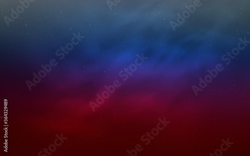 Light Blue, Red vector pattern with night sky stars. Space stars on blurred abstract background with gradient. Best design for your ad, poster, banner.
