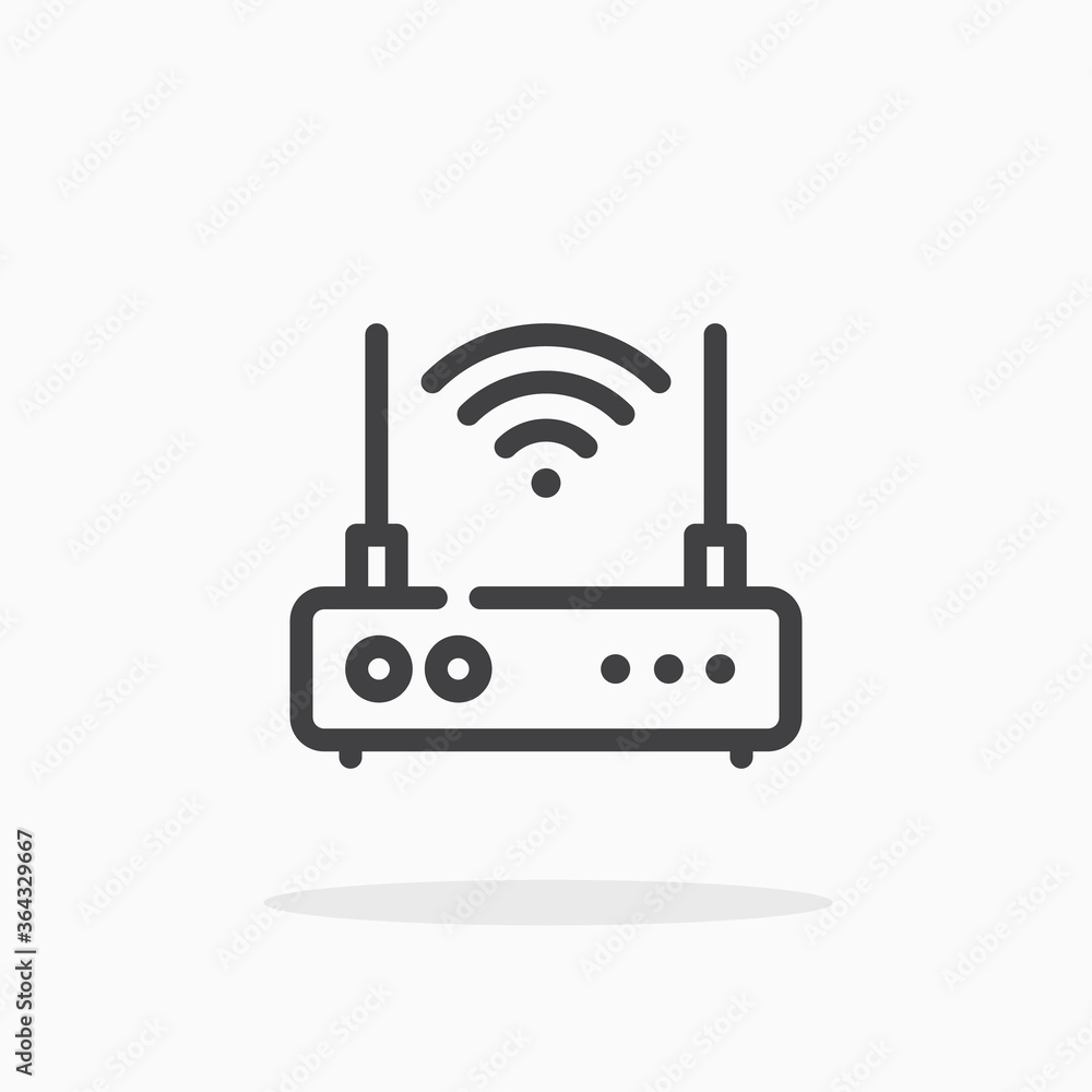 Wireless router icon in line style. Editable stroke. Wireless router icon in line style. Editable stroke.