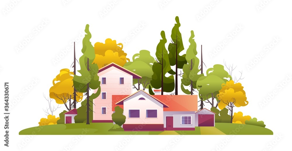 rural house among the trees