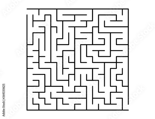 White vector template with a black  maze, puzzle. Abstract illustration with maze on a white background. Concept for making right choices.
