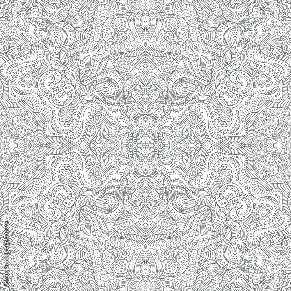 Obraz premium Vector outline ethnic hand drawn background
