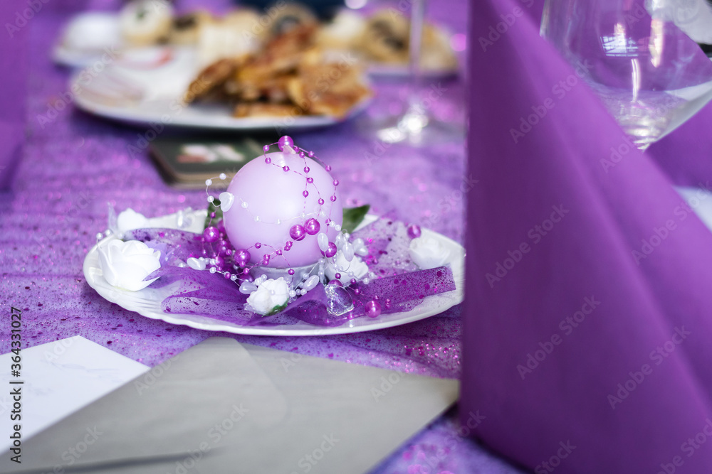 Detail of a festively set table. Detail of a festively set table.