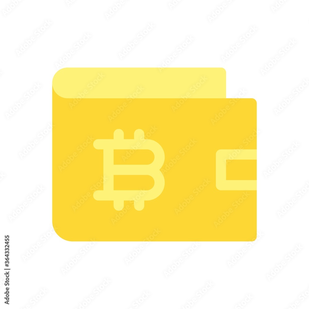 Bitcoin wallet icon with btc logo. Flat icon illustration. Bitcoin wallet icon with btc logo. Flat icon illustration.