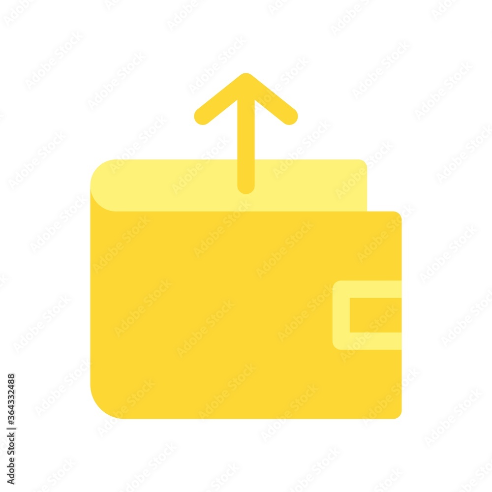 Golden digital wallet, cryptocurrency wallet icon. Get money out of wallet. Expense, spending sign. Golden digital wallet, cryptocurrency wallet icon. Get money out of wallet. Expense, spending sign.