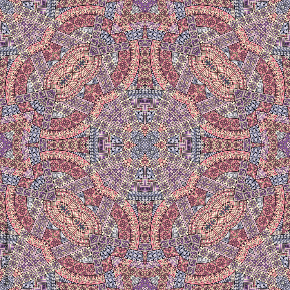 Vector abstract ethnic hand drawn seamless pattern