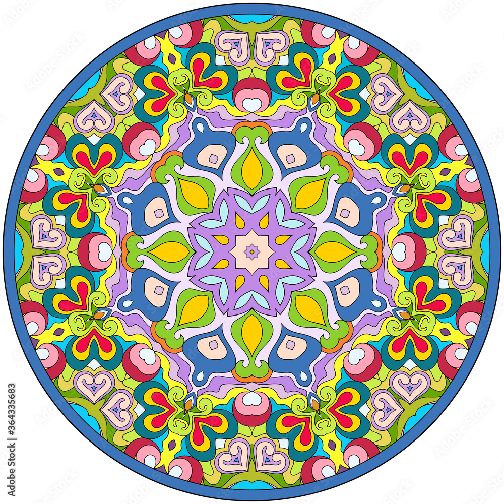 Vector abstract mosaic hand drawn mandala