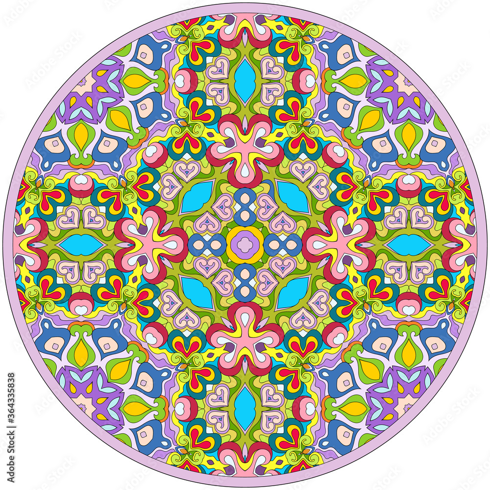 Vector abstract mosaic hand drawn mandala Vector abstract mosaic hand drawn mandala
