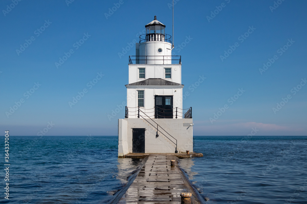 Manitowoc North Breakwater Lighthouse in Manitowoc, Wisconsin in summer