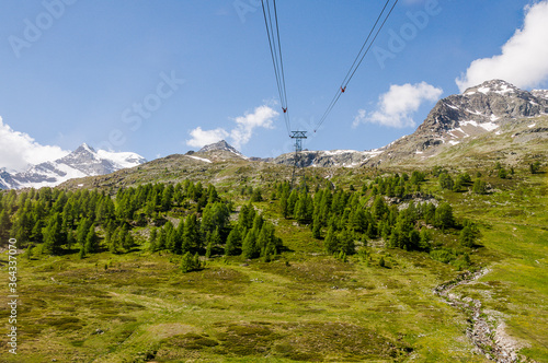 Bernina, Diavolezza, Gletscher, Piz Palü, Piz Trovat, Piz Bernina, Berninagruppe, Bergbahn, Gletscherwanderung, Alpen, Pontresina, Graubünden, Sommer, Klimawandel, Schweiz photo