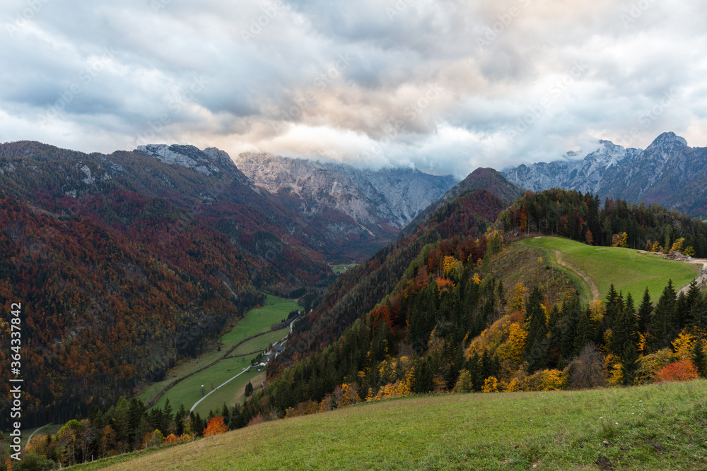 Logar valley in Slovenia in Southern Alps