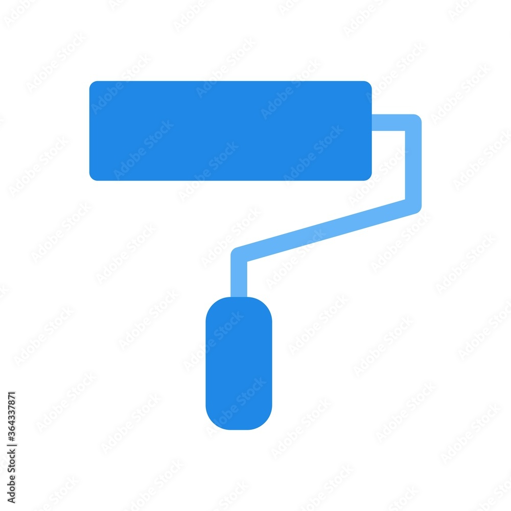 Roller painting brush icon illustration in flat design style. Roller painting brush icon illustration in flat design style.