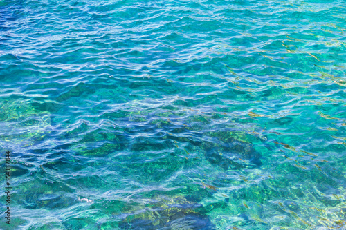 clean and transparent water in the mediterranean sea