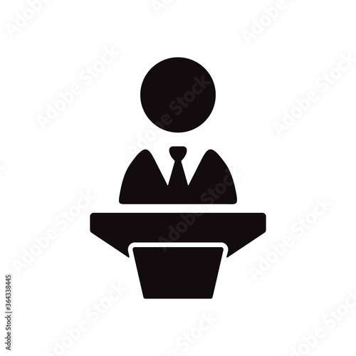 Public speaker icon illustration. Tribune speech sign.