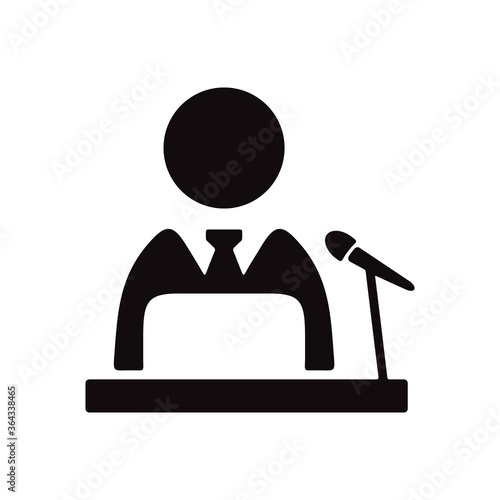 Public speaker icon illustration. Tribune speech sign.