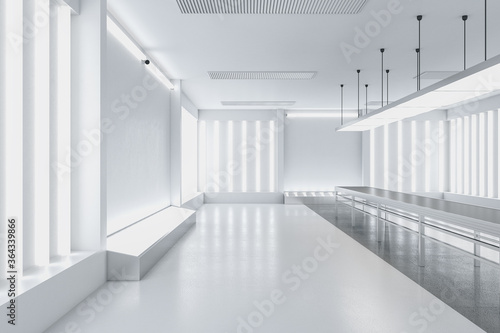 Futuristic gallery interior