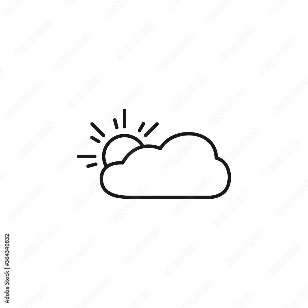 Cloud with sun icon vector illustration Cloud with sun icon vector illustration