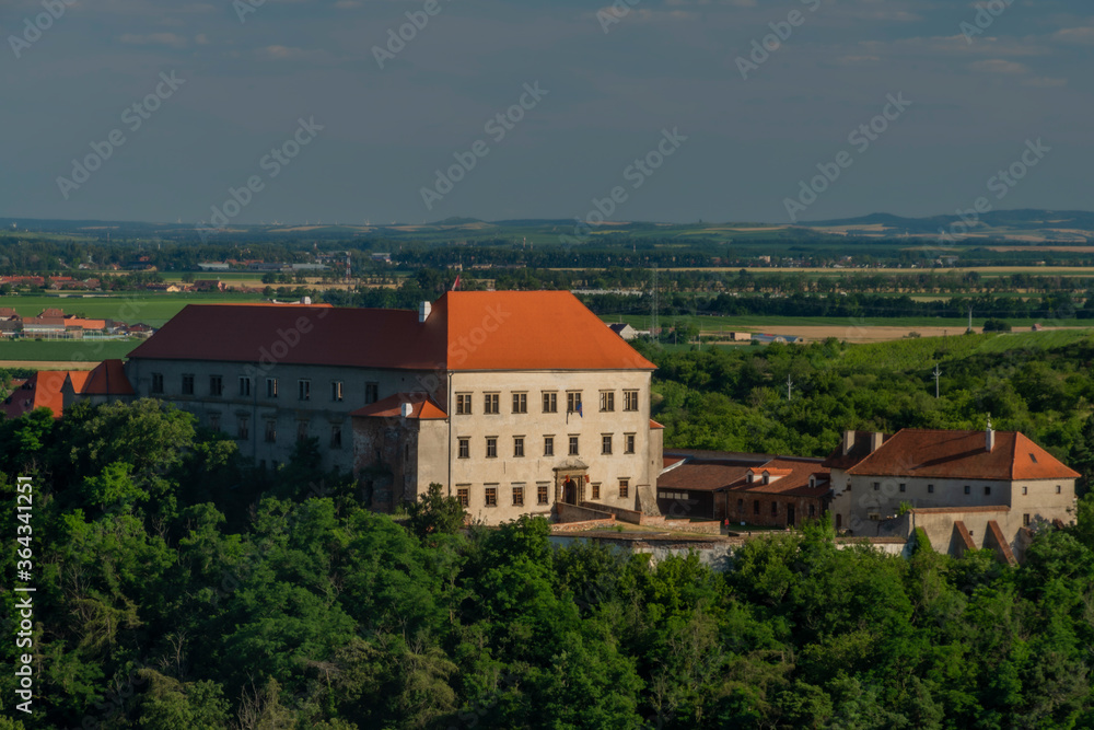 View from Chapel of Saint Antonin over Dolni Kounice village in south Moravia
