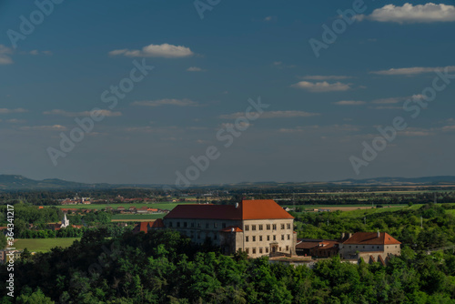View from Chapel of Saint Antonin over Dolni Kounice village in south Moravia