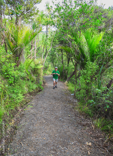 Man hiking in forest