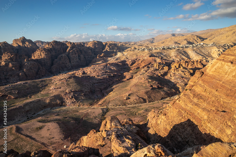 Panorama of Mountains in Petra, Uum Sayhoun, Jordan
